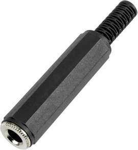 6.35 mm jack aljzat, mono, műanyag törésgátlóval, Tru Components