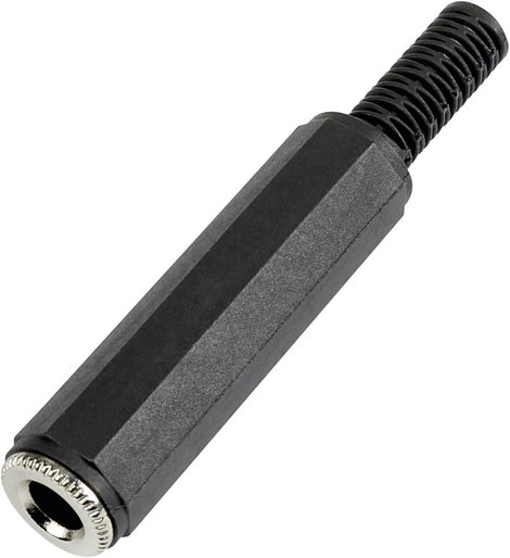 6.35 mm jack aljzat, mono, műanyag törésgátlóval, Tru Components