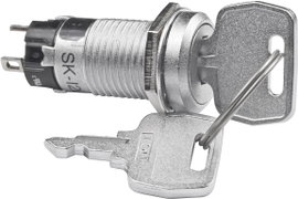 NKK Switches kulcsos kapcsoló, Ø12 mm, 250V/AC, 1A, SK12AAW01