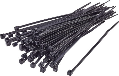 Kábelkötöző 100 mm fekete UV stabilizált Tru Components 1592857 TC-CVR100BK203 100 db