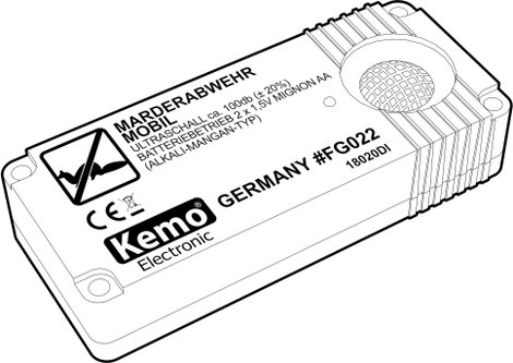 Ultrahangos nyestriasztó és menyétriasztó, elemes, 55 m², Kemo FG022 5. kép
