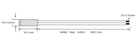 Hőmérséklet érzékelő, Tru Components MJSTS-103-3950-1-600-3D 2. kép