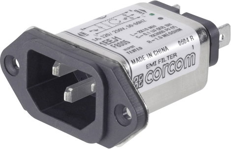 Hálózati szűrő műszercsatlakozó aljjal, 250 V/AC 1 A 10 mH TE Connectivity 6609006-1