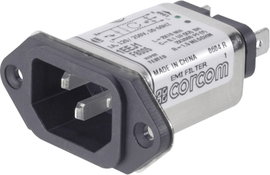 Hálózati szűrő műszercsatlakozó aljjal, 250 V/AC 6 A 465 mH TE Connectivity 6609006-9