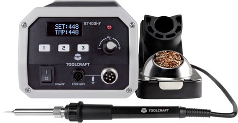 Digitális forrasztóállomás 50 - 480 °C 100 W, Toolcraft ST-100 HF TO-4878195