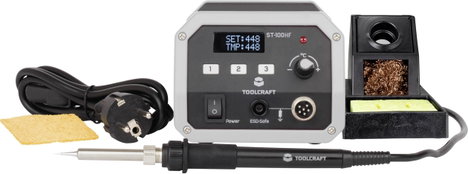 Digitális forrasztóállomás 50 - 480 °C 100 W, Toolcraft ST-100 HF TO-4878195 3. kép
