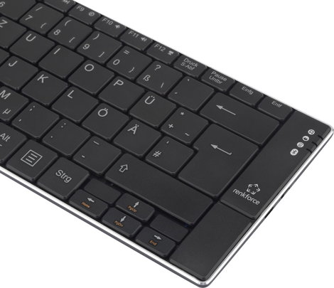 Bluetoothos billentyűzet, tölthető, fekete, Renkforce RF-DS-SLIMBT 4. kép