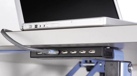 7 port USB 2.0 hub, fém ház, falra szerelhető, fekete, Renkforce 3. kép