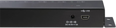 7 port USB 2.0 hub, fém ház, falra szerelhető, fekete, Renkforce 5. kép