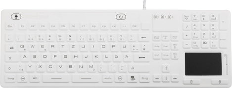 USB-s billentyűzet touchpad-dal, ipari, por- és fröccsenő víz ellen védett, Renkforce iM-IKB110-WH