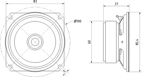 Szélessávú hangszóró 8 cm Visaton 2096 94 dB, 94 dB, 8 Ω, 20 W, 1 db, SL 87 XA 2. kép