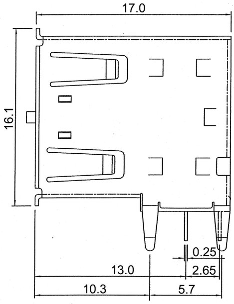 Beépíthető USB 2.0 csatlakozóaljzat - 2 portos 3. kép