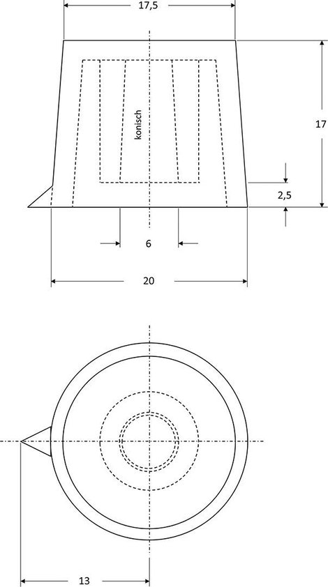 Forgatógomb 20/6 mm szürke 2. kép