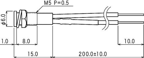 Neon jelzőlámpa, BN-0551, 230V, piros 2. kép