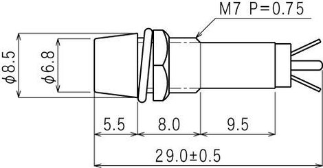 Standard jelzőlámpa, B-403, 24V, zöld 2. kép