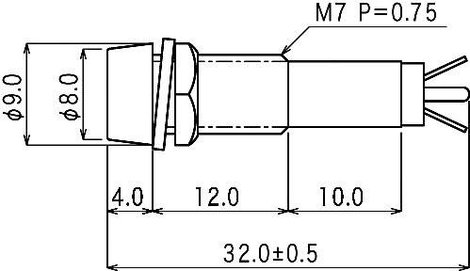 Neon jelzőlámpa, BN-0751, 230V, piros 2. kép
