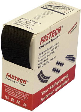 Tépőzár Felragasztható Horgos fél (H x Sz) 5 m x 50 mm Fekete Fastech B50-SK-H-999905 5 m