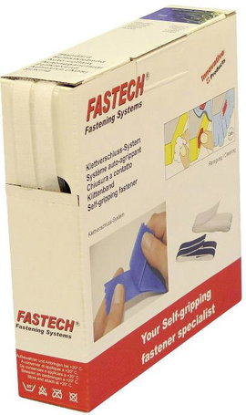 Tépőzár Felragasztható Bolyhos és horgos fél (H x Sz) 10 m x 10 mm Fehér Fastech B10-SKL000010 10 m