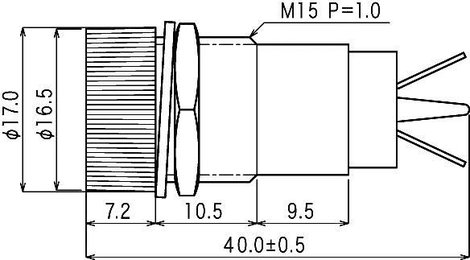Jelzőlámpa, B-432, 12V, piros 2. kép