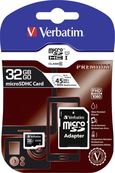 mikro SDHC kártya 32 GB Verbatim MICRO SDHC 32GB CL 10 ADAP Class 10 SD adapterrel 2. kép