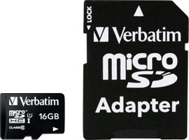 mikro SDHC kártya 16 GB Verbatim MICRO SDHC 16GB CL 10 ADAP Class 10 SD adapterrel