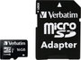 mikro SDHC kártya 16 GB Verbatim MICRO SDHC 16GB CL 10 ADAP Class 10 SD adapterrel bélyegkép