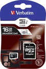 mikro SDHC kártya 16 GB Verbatim MICRO SDHC 16GB CL 10 ADAP Class 10 SD adapterrel 2. bélyegkép