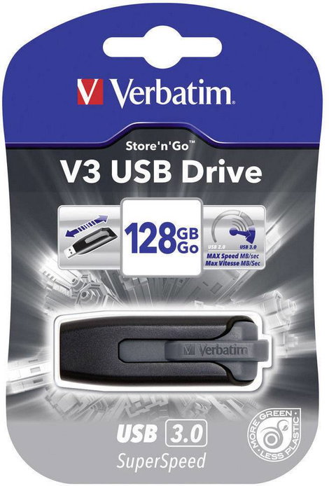 USB stick 128 GB Verbatim V3 Fekete 49189 USB 3.0 5. kép