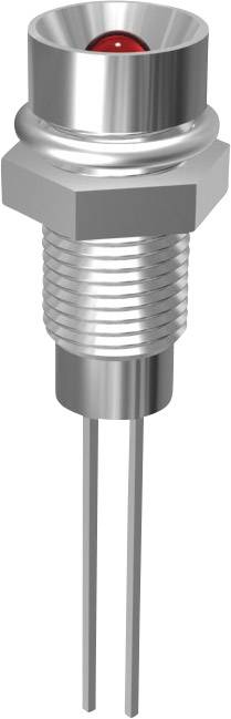 Króm LED jelzőlámpa piros 3mm