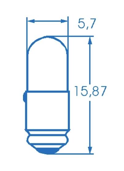 Mini izzó MG5,7S/9 28V,40MA 2. kép