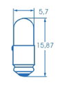 Mini izzó MG5,7S/9 28V,40MA 2. bélyegkép