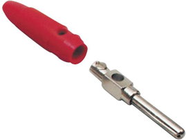 BKL Electronic csavaros banándugó, egyenes, Ø 4 mm, piros, 072149-P