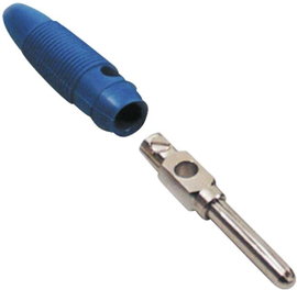 BKL Electronic csavaros banándugó, egyenes, Ø 4 mm, kék, 072153-P