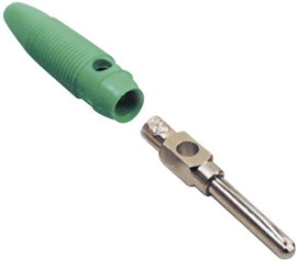 BKL Electronic csavaros banándugó, egyenes, Ø 4 mm, zöld, 072152-P