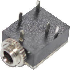 3,5 mm-es jack aljzat, sztereo, nyákba forrasztható, Tru Components