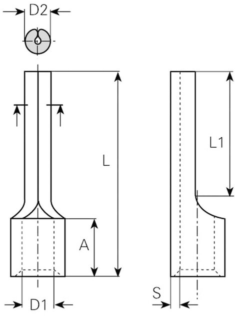 Krimpelhető stift kábelsaru 16 mm², Ø 5,8 mm, hossz: 13 mm, szigeteletlen, Vogt Verbindungstechnik 3 2. kép