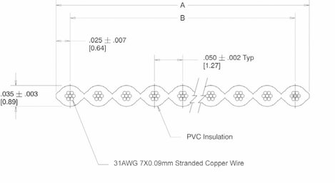 Lapos vezeték, 16 pól., 30.5 m, Tru Components 2. kép