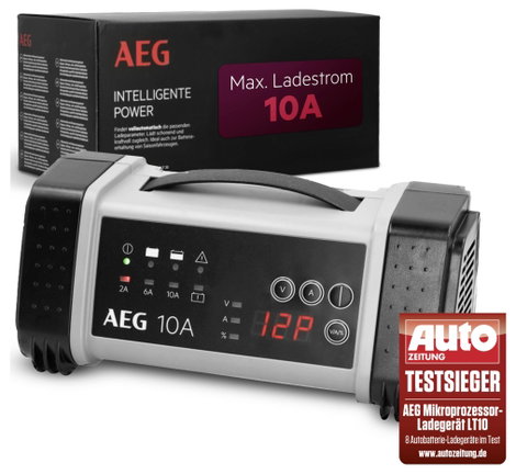 Automatikus akkutöltő 12 V/24 V, 2 A/6 A/10 A, AEG LT10 97024 4. kép