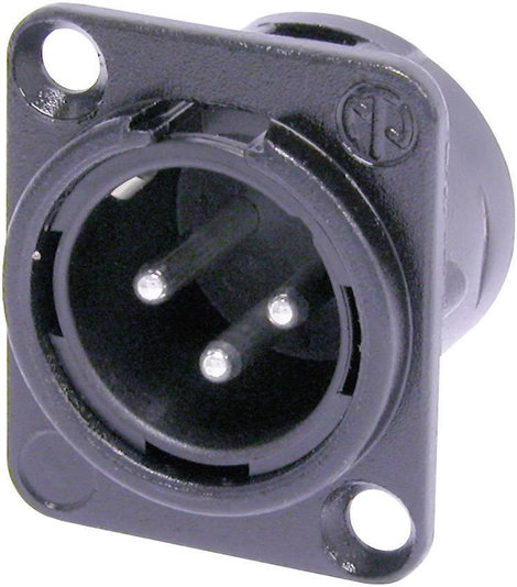 Neutrik XLR beépíthető peremes dugó, 3 pól., NC 3 MDL 1 BAG