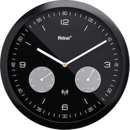 Mebus 52825 Rádiójel vezérlésű Falióra 260 mm x 42 mm Fekete