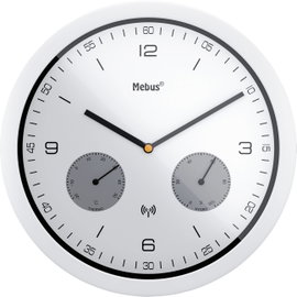 Mebus 52826 Rádiójel vezérlésű Falióra 260 mm x 42 mm Fehér