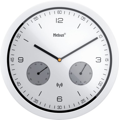 Mebus 52826 Rádiójel vezérlésű Falióra 260 mm x 42 mm Fehér