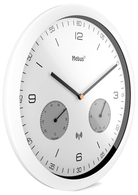 Mebus 52826 Rádiójel vezérlésű Falióra 260 mm x 42 mm Fehér 2. kép