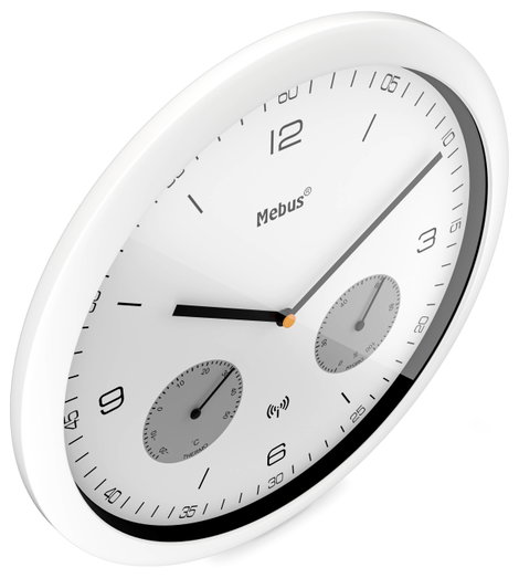 Mebus 52826 Rádiójel vezérlésű Falióra 260 mm x 42 mm Fehér 3. kép