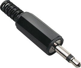 BKL Electronic 072118 Jack csatlakozó, 3,5 mm Dugó, egyenes Pólusszám: 2 Mono Fekete 1 db