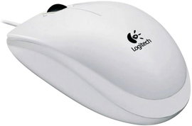 Vezetékes USB-s optikai egér, fehér színű Logitech B100