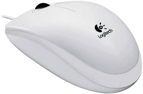 Vezetékes USB-s optikai egér, fehér színű Logitech B100