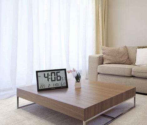 Rádiójel vezérelt digitális falióra 370 x 230 x 30 mm fekete Eurochron EFWU Jumbo 100 6. kép