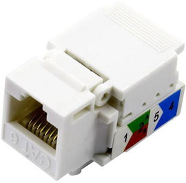 RJ45 csatlakozó aljzat, 8P8C, egyenes, CAT6, fehér, TRU COMPONENTS 1515275