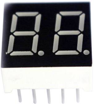 7 szegmenses kijelző, piros, 13,2 mm 2 V, számjegy: 2, TRU COMPONENTS